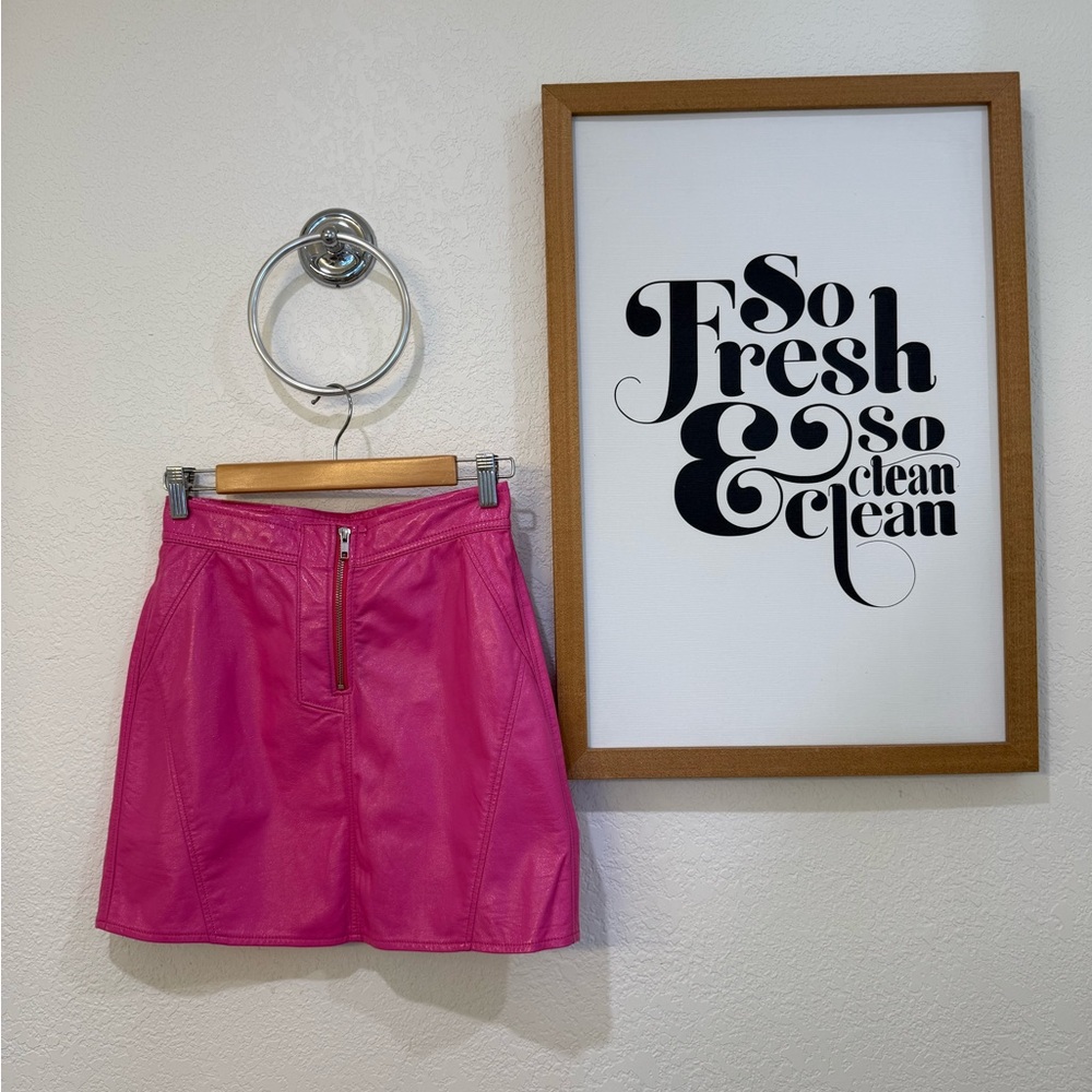 Fiorucci Hot Pink Leather Skirt